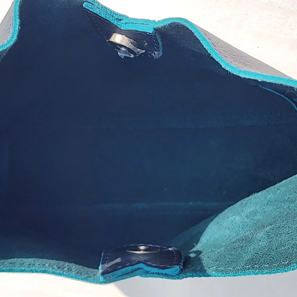 Portland Leather Goods Small Naomi In Boreal Teal Green Shoulder Bag - Picture 9 of 10